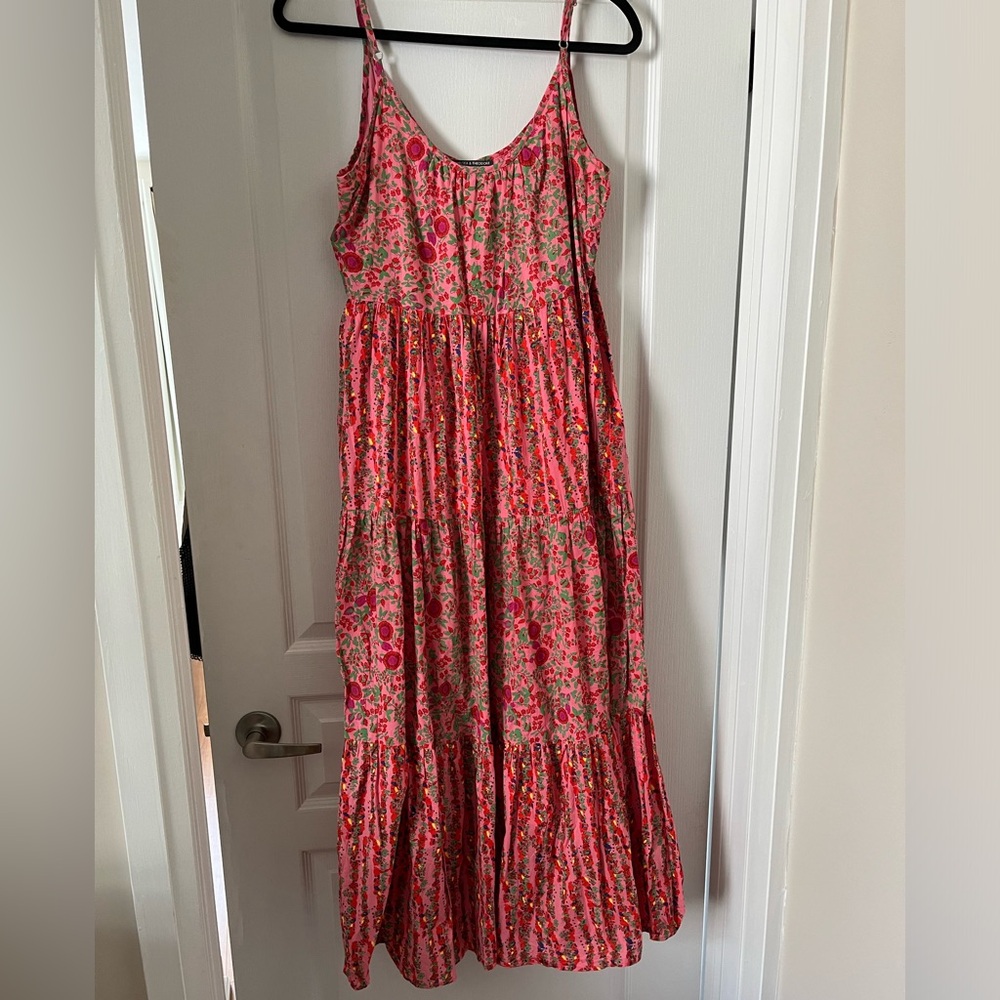 Chelsea & Theodore Pink Floral Maxi Dress